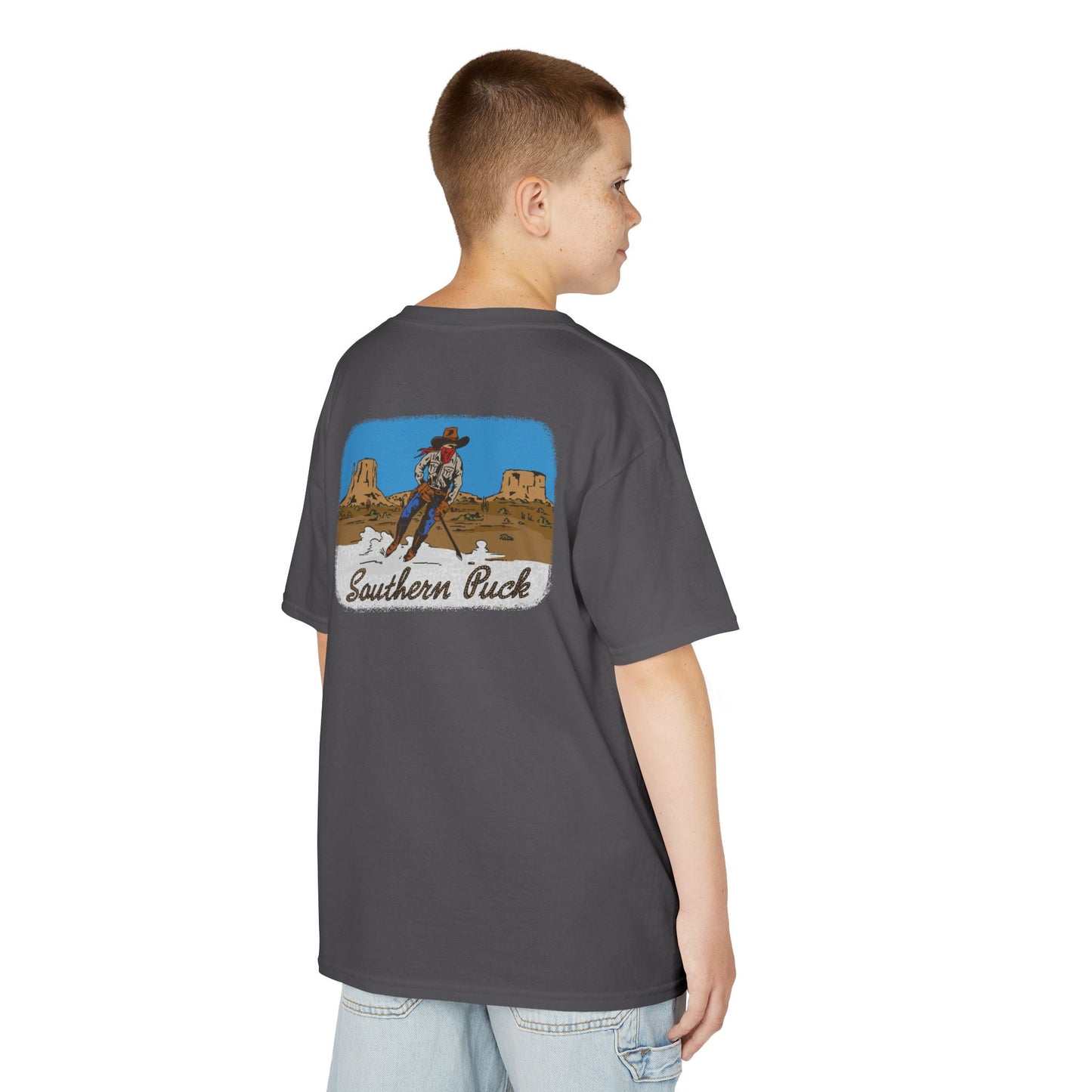 Youth Hockey Cowboy Tee — Southern Puck Hockey Kids Shirt