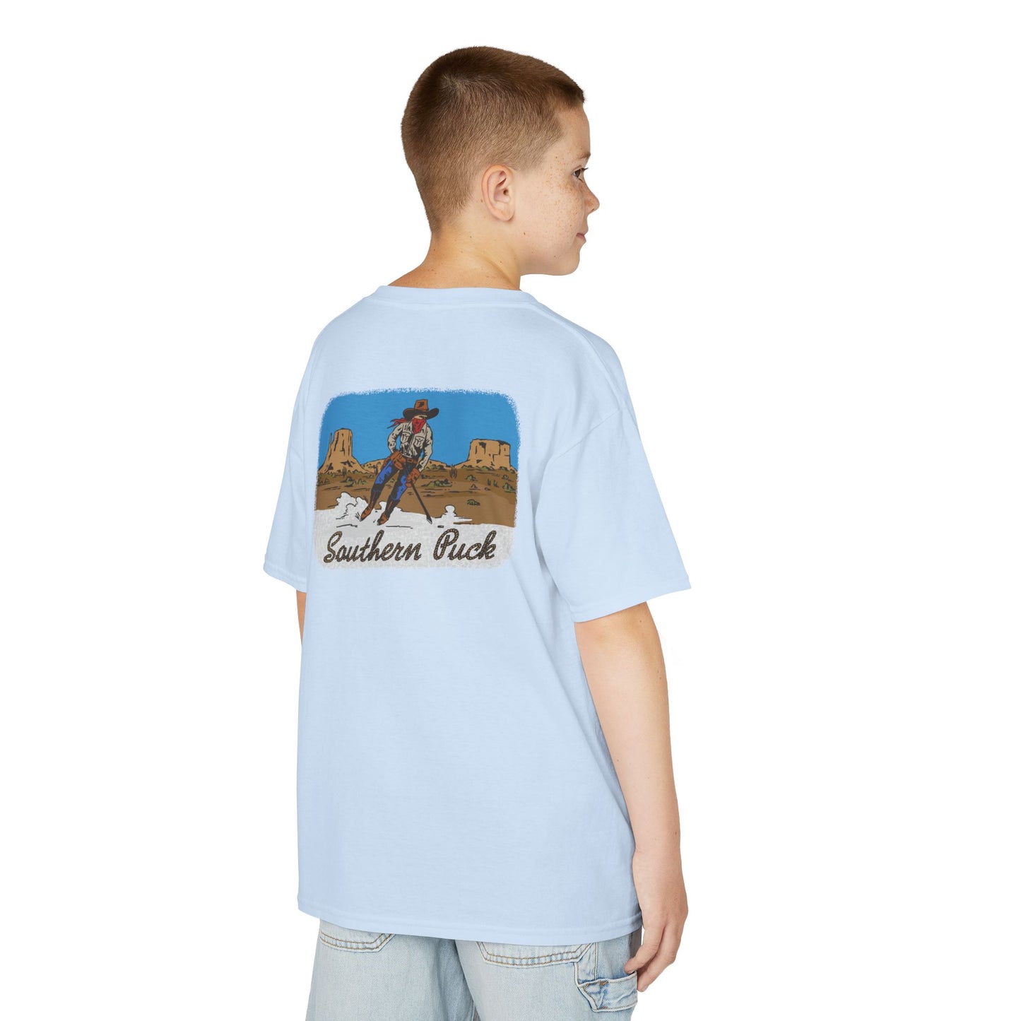 Youth Hockey Cowboy Tee — Southern Puck Hockey Kids Shirt