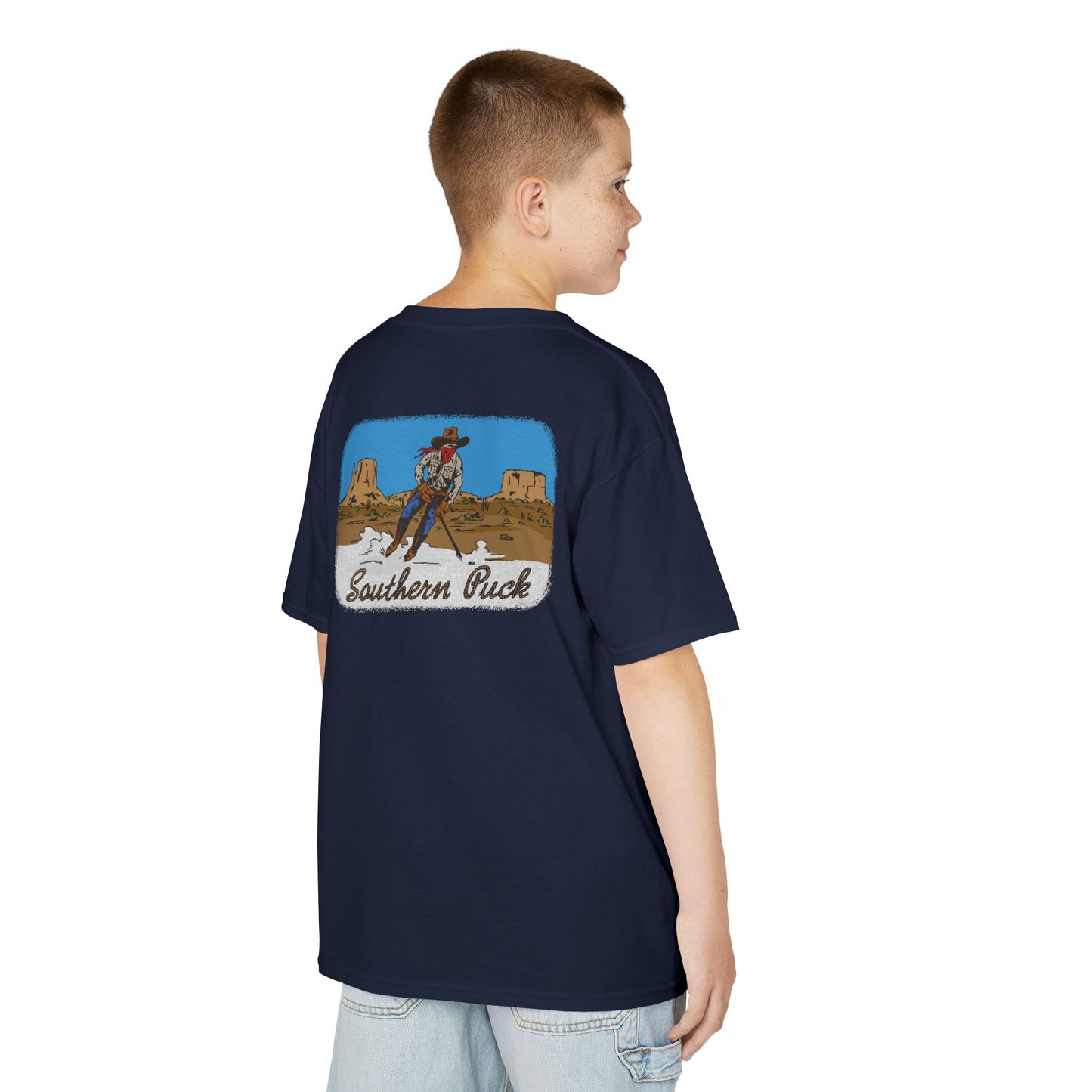 Youth Hockey Cowboy Tee — Southern Puck Hockey Kids Shirt