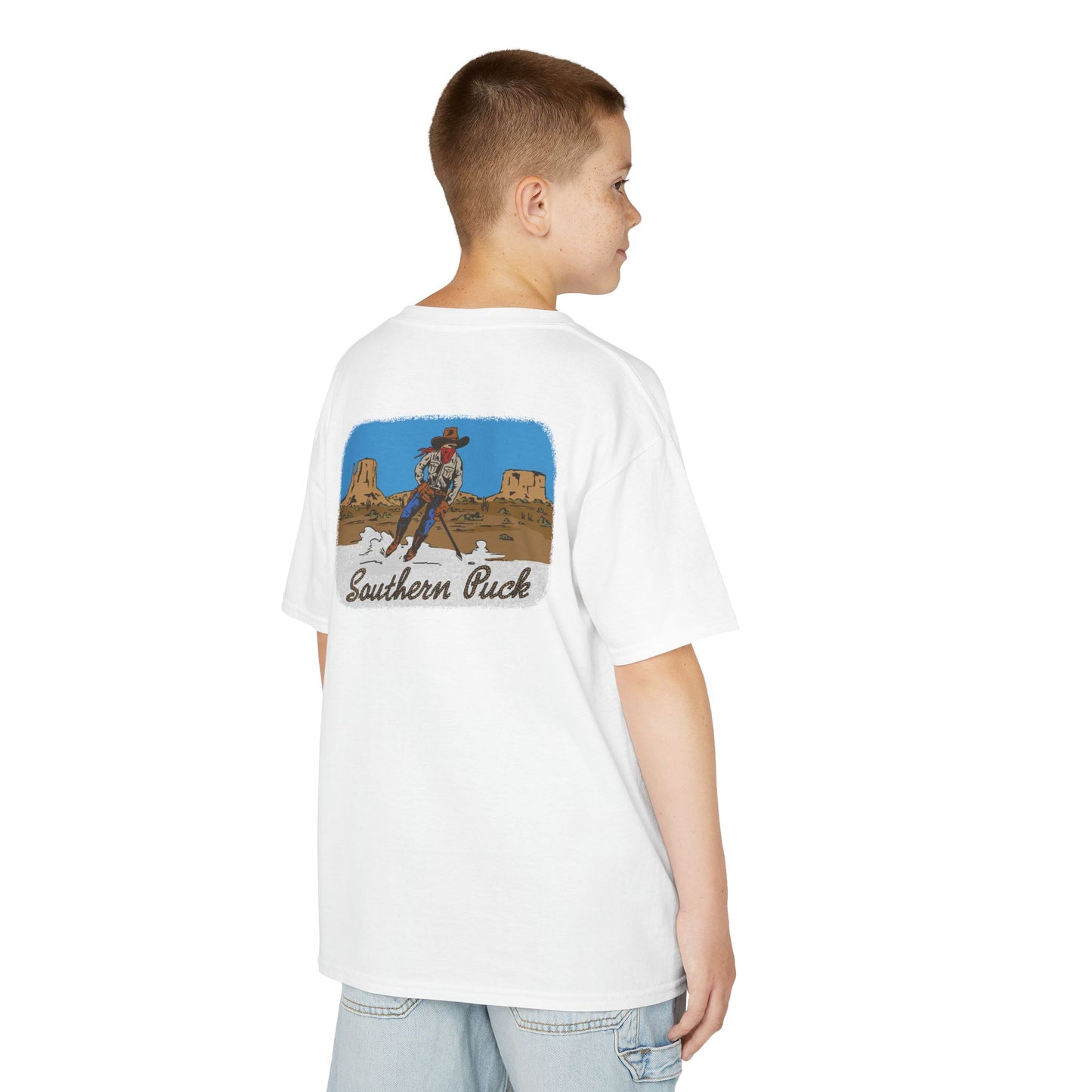Youth Hockey Cowboy Tee — Southern Puck Hockey Kids Shirt