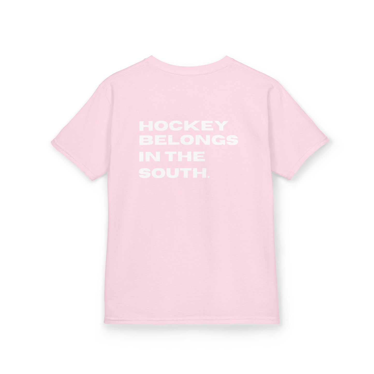 Youth Hockey Belongs In The South Tee — Southern Puck Kids T‑Shirt